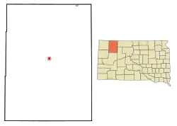 Location in Perkins County and the state of South Dakota