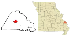 Location of Perryville, Missouri