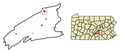 Location of Millerstown in Perry County, Pennsylvania.