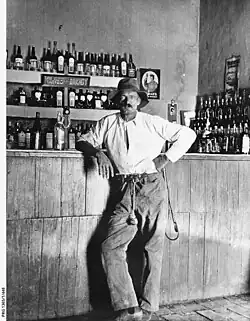 Peter O'Grady in the Stuart Arms Hotel bar in 1921