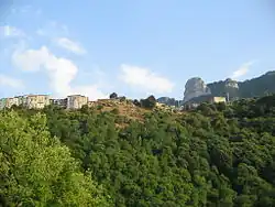 View from below with a peak of the Alburni
