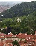 The garden visible on Petřín Hill