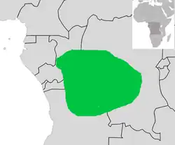 Map showing the breeding areas in Africa