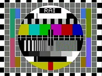 Off-air screen capture of the RAI PAL circle pattern, with dot crawl.