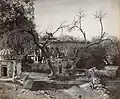 Photograph of ruins at Hasan Abdal, Punjab, with Gurdwara Panja Sahib in background, ca.1880