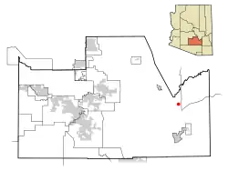 Location in Pinal County and the state of Arizona