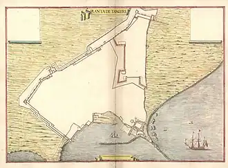 Leonardo de Ferrari's plan of the Portuguese fortifications at Tangier, c. 1655.