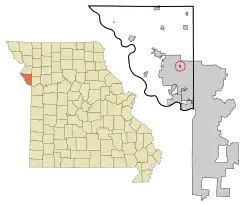 Location of Ferrelview, Missouri