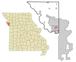 Location of Lake Waukomis, Missouri