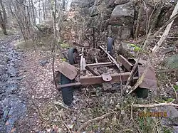 Unwieldy or dangerous plogging-derived finds are best reported to the local authorities for removal (car wreck outside Gothenburg, Sweden on March 21, 2019).