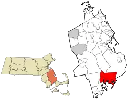 Location in Plymouth County in Massachusetts