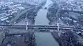 Transilvania bridge Satu Mare drone aerial view