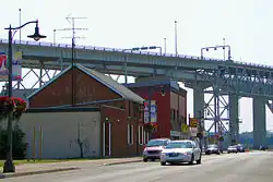 Michigan Avenue with the Blue Water Bridge in the background