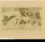 Political Cartoon on the British Retreat from Concord 1775 (possibly by Amos Doolittle)