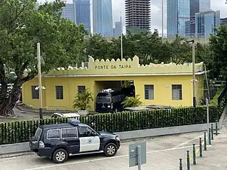 Taipa Bridge, frequently patrolled by Macau Customs for vehicle inspections.