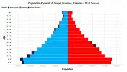 Population Pyramid of Punjab, Pakistan