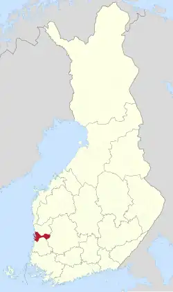 Location of Pori in Finland