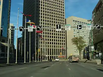 Portage and Main as seen from Portage Ave Eastbound.JPG