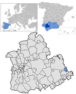 Map of Spain with Herrera highlighted