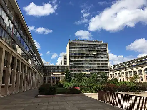 Courtyard in Point du Jour project, Boulogne Billancourt, France. 1959-1963.