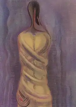 Sadness winds around me like a bitter herb, half figure, 1999