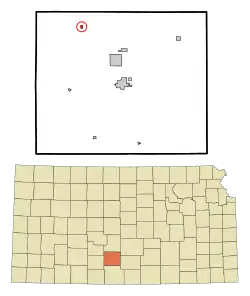 Location within Pratt County and Kansas
