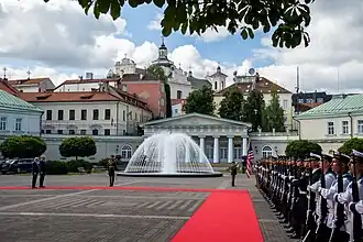 Inside the Courtyard of the Presidential Palace during the welcoming ceremony of American President Joe Biden in 2023
