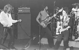 Prism playing at Whisky a Go Go in 1977. From left to right: Ron Tabak (vocals), Tom Lavin (bass), Lindsay Mitchell (guitar), Rocket Norton (drums)