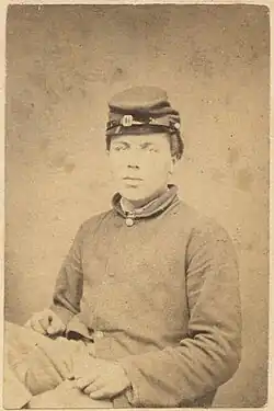 Private John Clark of Company E, photo taken at Fort Ruby, Nevada Territory 1864