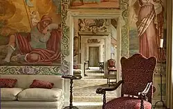 Gabriel'is frescoes: on the left, Jacob sleeping and dreaming the ladder of angels