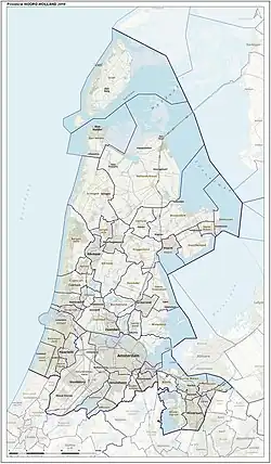Topography map of North Holland