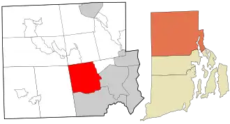 Location in Providence County and the state of Rhode Island.