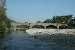 The 14th century bridge in Puente la Reina de Jaca