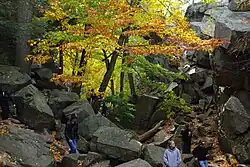 Partial view of the park, with visitors.