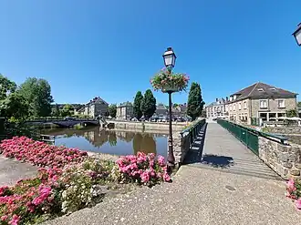 Putanges centre from across the river