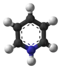 Ball-and-stick model of the pyridinium cation