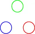 The first green quark has absorbed the blue–antigreen gluon and is now blue; color remains conserved