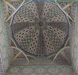 Marinid decoration in the cupola over the vestibule of Bab al-Ward, the central northern gate of the mosque