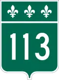 Route 113 marker