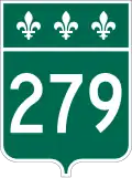 Route 279 marker