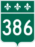 Route 386 marker