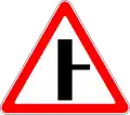 Side road on the right with priority (triangle)