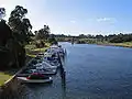 Looking north to the East Gippsland Rail Trail trestle bridge across the river