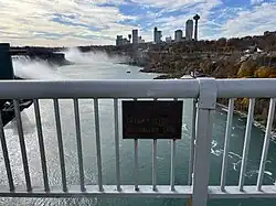 International border marker on the bridge