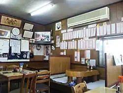 The no-nonsense interior of a typical ramen shop