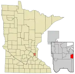 Location of the city of North Saint Paul within Ramsey County, Minnesota