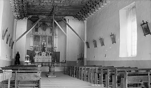 Interior nave, western view, Mission Church of Ranchos de Taos (1934)
