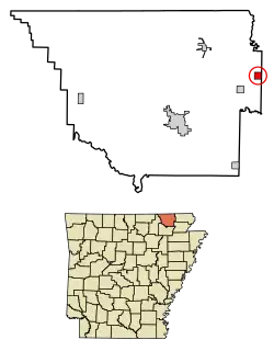 Location of Reyno in Randolph County, Arkansas.