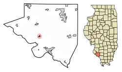 Location of Ellis Grove in Randolph County, Illinois.
