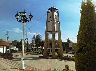 Monument in the middle of a town of Pachuquilla, part of the Mineral de la Reforma municipality